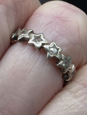 NIOB Pandora Silver Star Stackable Ring - Bright Silver Stars SZ6